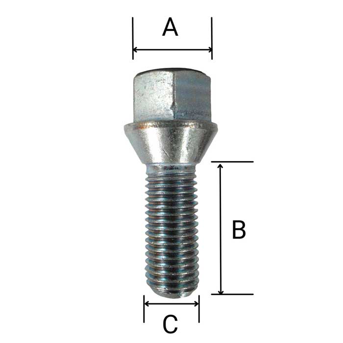 Eibach Wheel bolt conical seat 60° M12x1,5 26mm HEX17 silver for Suzuki